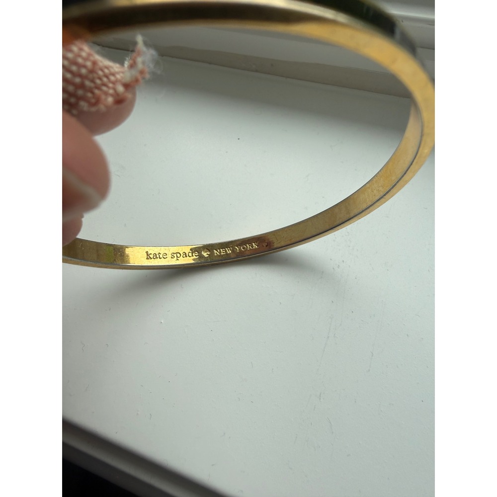 Kate Spade Draw The Line Black Gold Enamel‎ Bangle Bracelet Idiom Collection - Picture 4 of 9